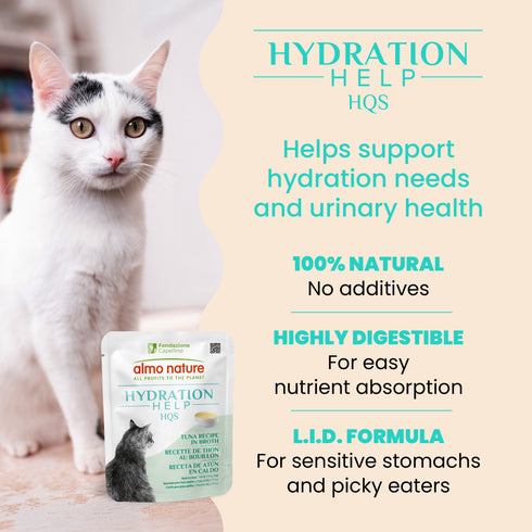 Almo Nature Hydration Help HQS Cat Food Topper - Tuna in Broth - 1.76oz Pouch