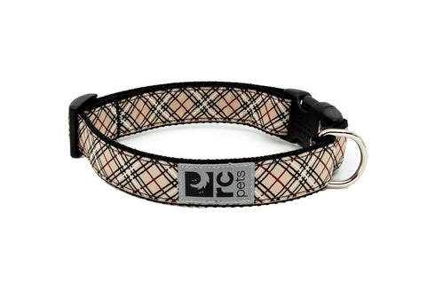 RC Pets Standard Dog Collar - S 3/4" - Tan Tartan