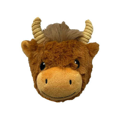 Petlou Ez Squeaky Capybara & Highland Cow Ball Dog Toy - Twin Pack - 4"