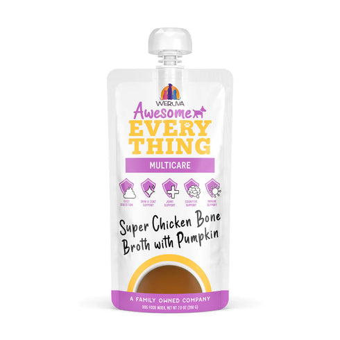 Weruva Awesome Everything Multicare Wet Dog Food Topper - Super Chicken Bone Broth with Pumpkin - 7oz Pouch
