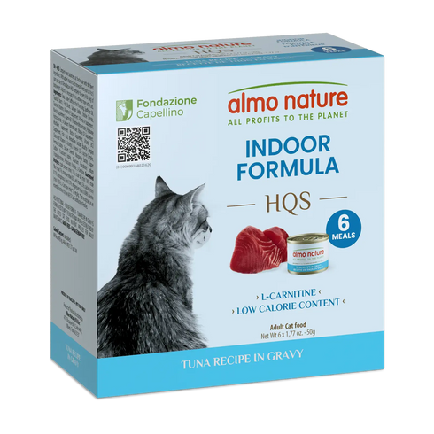 Almo Nature HQS Indoor Wet Cat Food - Tuna With Gravy - 6 Pack of 1.76oz Mini Cans