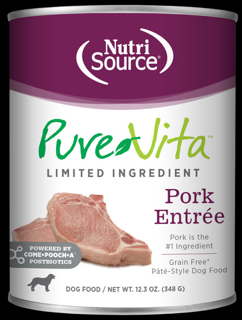 NutriSource PureVita Limited Ingredient Wet Dog Food - Pork - 12.3oz Can