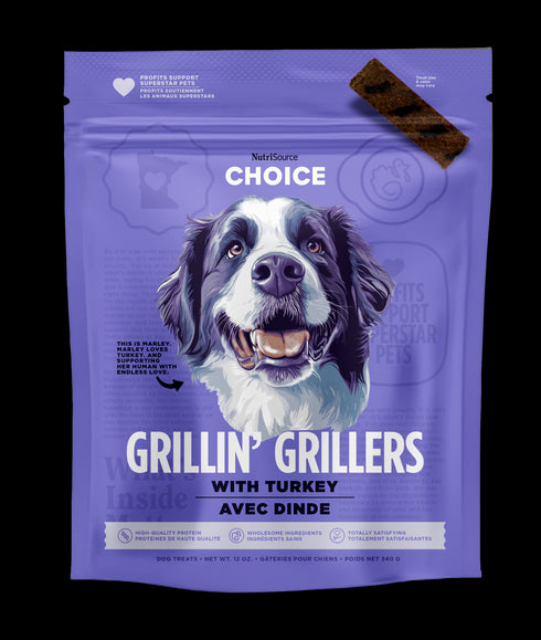 NutriSource Choice Grillin' Grillers Dog Treats - Turkey - 12oz Bag