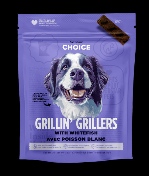 NutriSource Choice Grillin' Grillers Dog Treats - Whitefish -12oz Bag