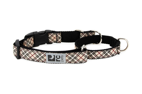 RC Pets East Clip Web Training Dog Collar - Small 3/4" - Tan Tartan