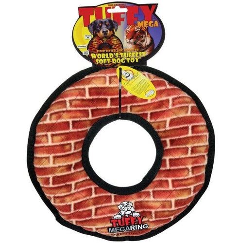 Tuffy's Mega Ring Brick Print Dog Toy