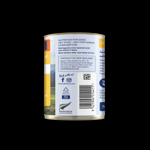 K9 Natural Cage-Free Chicken Feast Grain-Free Canned Wet Dog Food 13oz - Poudre Pet and Feed Supply