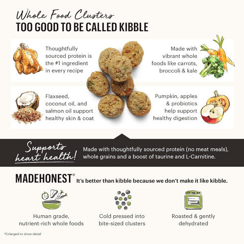 The Honest Kitchen Whole Grain Chicken Whole Food Clusters - Small Breeds - Dry Dog Food - 4lb Bag