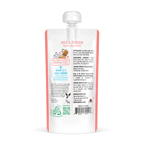 Weruva Dogs In The Kitchen Pantry Pour Wet Dog Food Meal Topper - Beef & Pumpkin in Gravy - 7oz Pouch