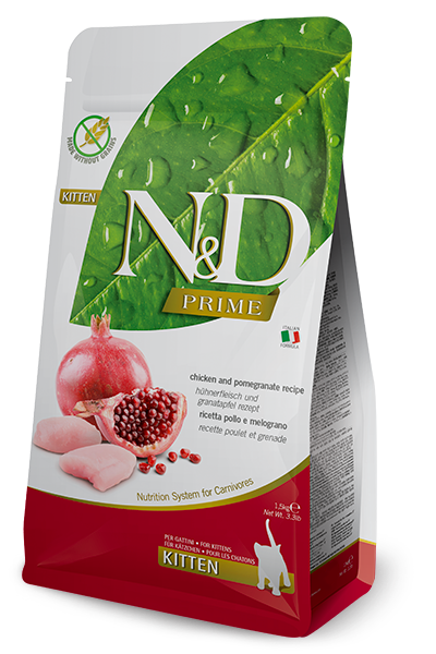 Farmina N&D Prime Kitten Grain Free Dry Cat Food - Chicken & Pomegranate - 3.3lb Bag