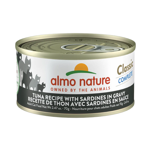 Almo Nature Classic Complete Wet Cat Food - Tuna Recipe w/ Sardines in Gravy - 2.47oz Can