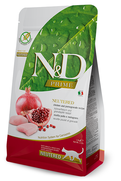 Farmina N&D Prime Neutered Grain Free Dry Cat Food - Chicken & Pomegranate - 11lb Bag