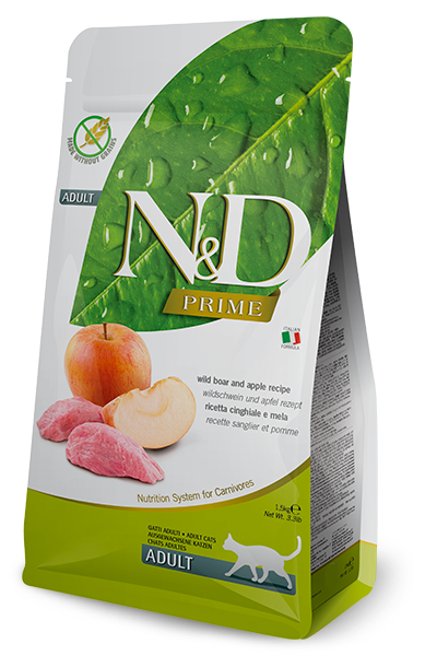 Farmina N&D Prime Grain Free Dry Cat Food - Boar & Apple - 3.3lb Bag