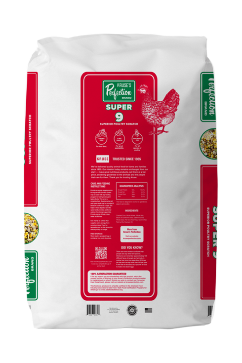 Kruse's Perfection Super 9 Superior Poultry Scratch for Chickens - 40lb Bag