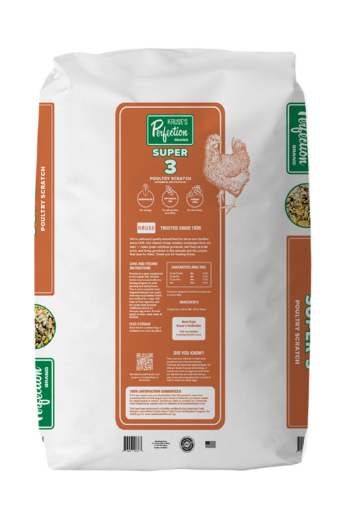 Kruse's Perfection Super 3 Poultry Scratch for Chickens - 4lb Bag