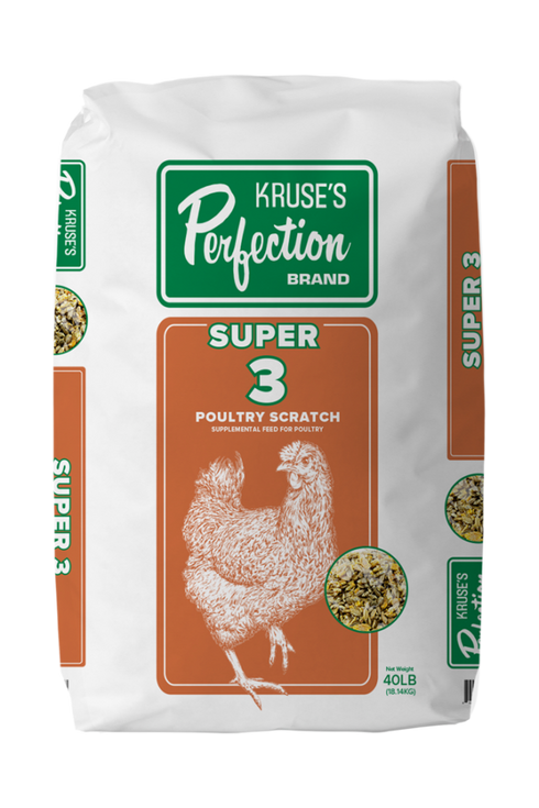 Kruse's Perfection Super 3 Poultry Scratch for Chickens - 4lb Bag