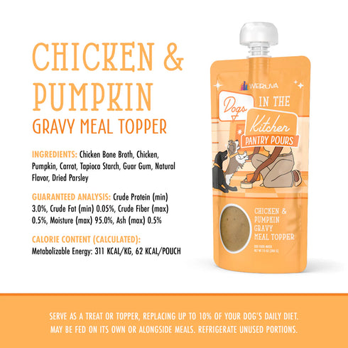 Weruva Dogs In The Kitchen Pantry Pour Wet Dog Food Meal Topper - Chicken & Pumpkin in Gravy - 7oz Pouch