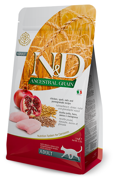 Farmina N&D Ancestral Grain Dry Cat Food - Chicken & Pomegranate - 3.3lb Bag