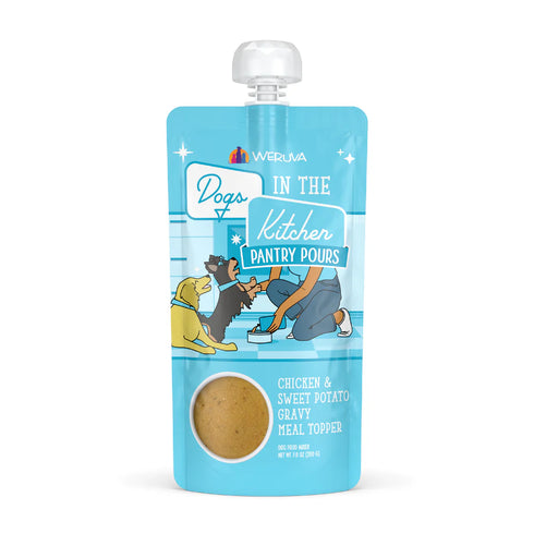 Weruva Dogs In The Kitchen Pantry Pour Wet Dog Food Meal Topper - Chicken & Sweet Potato in Gravy - 7oz Pouch