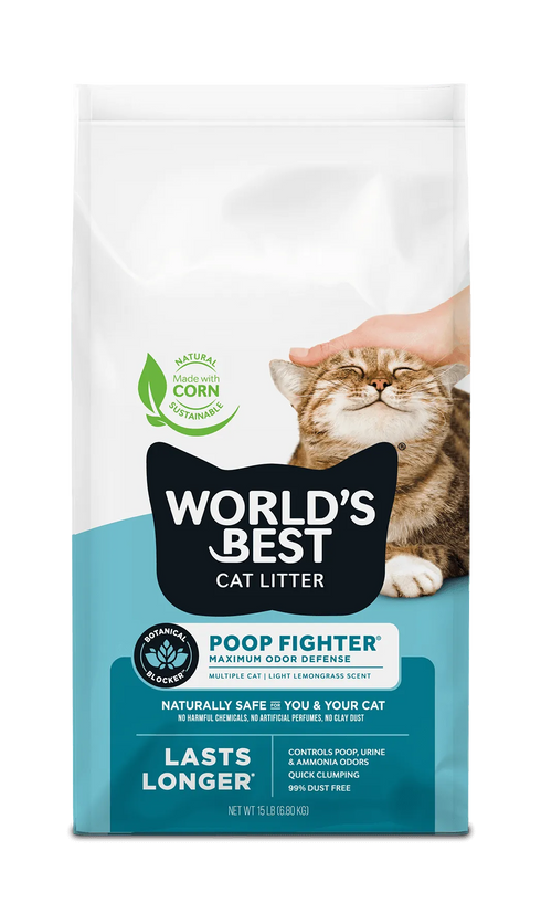 World's Best Cat Poop Fighter Cat Litter - 15lb Bag