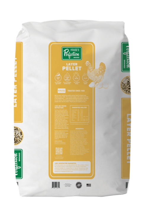 Kruse's Perfection Poultry Layer Chicken Feed - Pellets - 50lb Bags