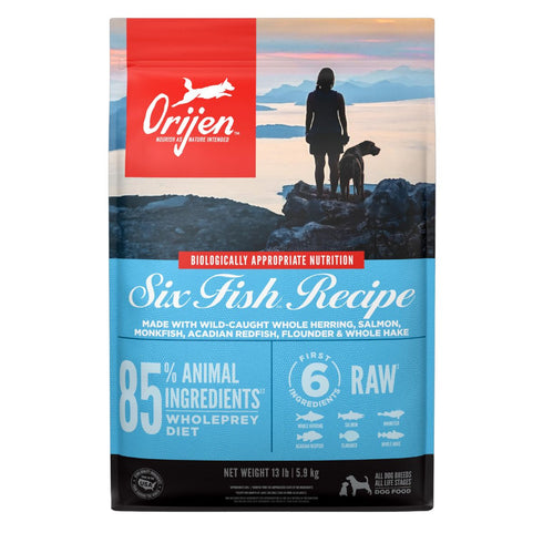 Orijen Six Fish Dry Dog Food 13lb - Poudre Pet and Feed Supply