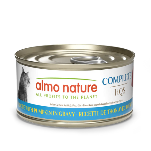 Almo Nature Complete HQS Wet Cat Food - Tuna Recipe w/ Pumpkin in Gravy - 2.47oz Can