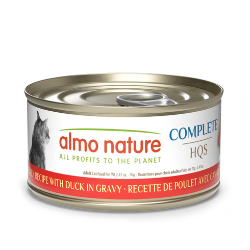 Almo Nature Complete HQS Wet Cat Food - Chicken Recipe w/ Duck - 2.47oz Can