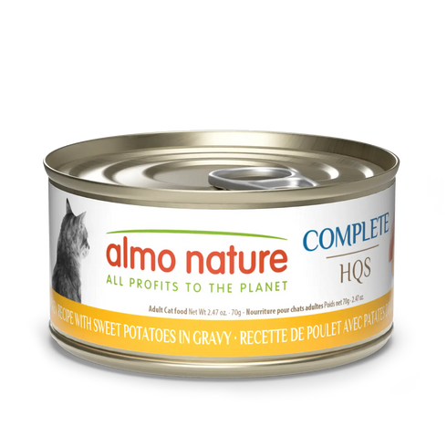 Almo Nature Complete HQS Wet Cat Food - Chicken Recipe w/ Sweet Potatoes - 2.47oz Can