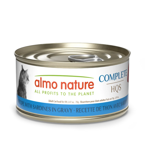 Almo Nature Complete HQS Wet Cat Food - Tuna Recipe w/ Sardines - 2.47oz Can
