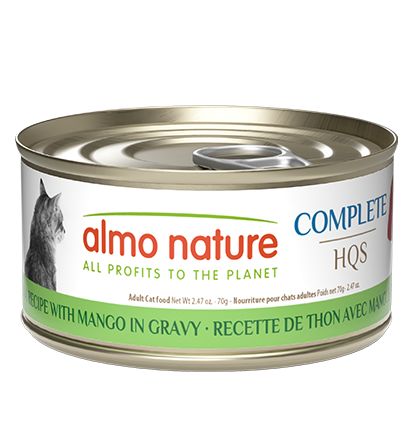 Almo Nature Complete HQS Wet Cat Food - Tuna Recipe with Mango in Gravy - 2.47oz Can