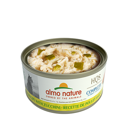 Almo Nature Complete HQS Wet Cat Food - Chicken Recipe with Zucchini in Gravy - 2.47oz Can