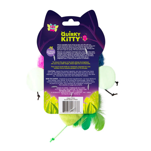 Petmate Quirky Kitty Glow Bug Cat Toy - 3 Pack