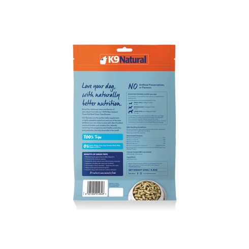 K9 Natural Freeze Dried Booster Dog Food - Beef Green Tripe - 8.8oz Bag