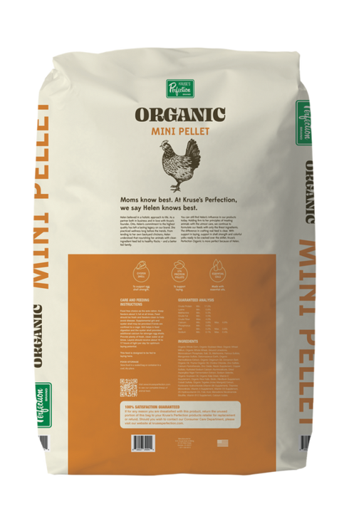 Kruse's Perfection Organic Layer Chicken Feed - Mini Pellets - 40lb Bag