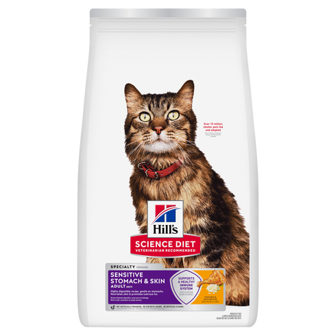 Hill's Science Diet Adult Sensitive Stomach & Skin Dry Cat Food - Chicken & Brown Rice - 3.5lb Bag
