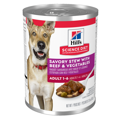 Hill's Science Diet Adult 1-6 Wet Dog Food - Savory Stew with Beef & Vegetables - 12.8oz Can