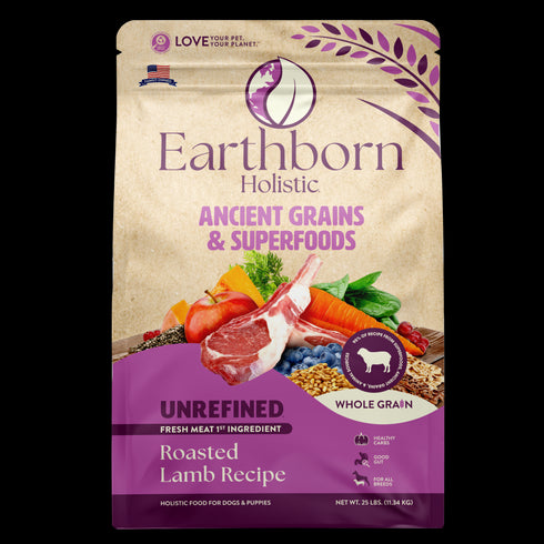 Earthborn Holistic Ancient Grains Dry Dog Food - Unrefined Roasted Lamb - 4lb Bag