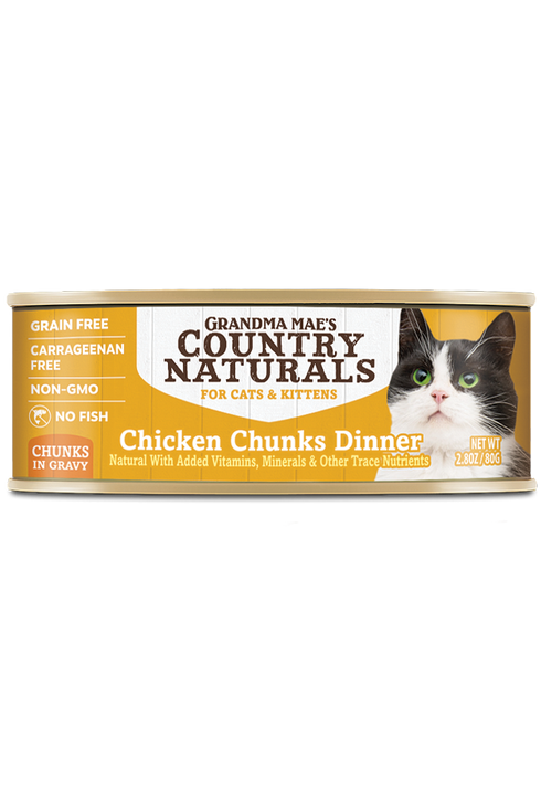 Grandma Mae's Country Naturals Wet Cat Food - Chicken Chunks - 2.8oz Can