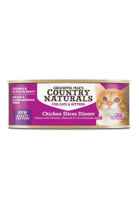 Grandma Mae's Country Naturals Wet Cat Food - Chicken Pate Entree - 2.8oz Can