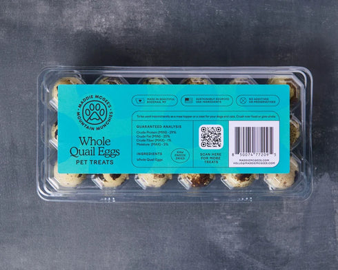 Maddie McGee's Mountain Munchies Whole Quail Eggs Freeze Dried Cat & Dog Treats - 18 Count