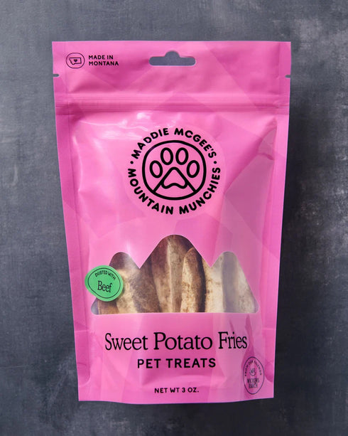 Maddie McGee's Mountain Munchies Freeze Dried Cat & Dog Treats - Beef Dusted Sweet Potato Fries - 3oz Pouch