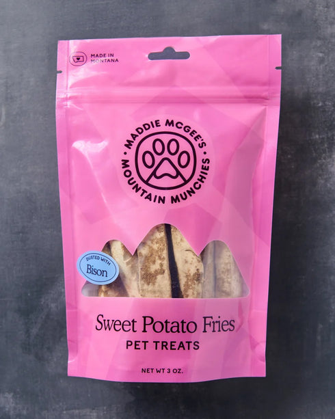 Maddie McGee's Mountain Munchies Freeze Dried Cat & Dog Treats - Bison Dusted Sweet Potato Fries - 3oz Pouch