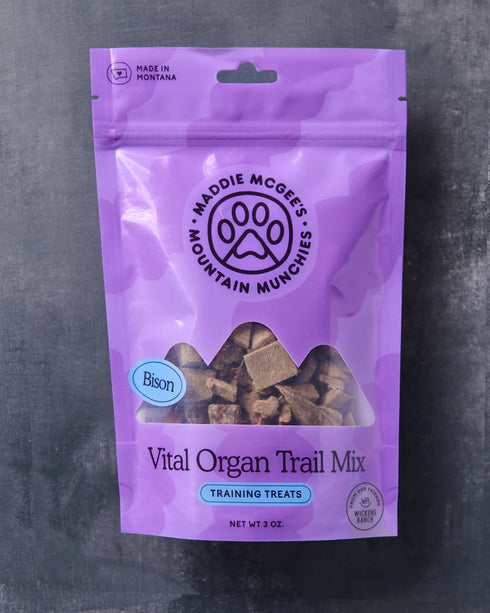 Maddie McGee's Mountain Munchies Vital Organ Trail Mix Freeze Dried Cat & Dog Training Treats - Bison - 3oz Pouch