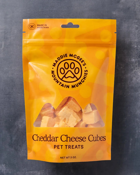 Maddie McGee's Mountain Munchies Freeze Dried Cat & Dog Treats - Cheddar Cheese Cubes - 3oz Pouch