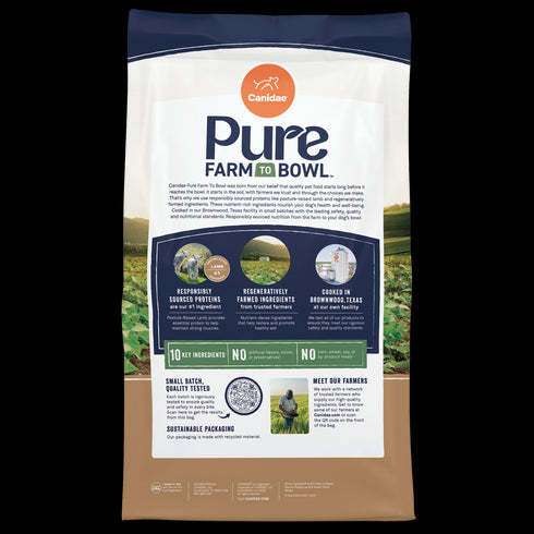 Canidae Pure Farm To Bowl Grain Free Dry Dog Food - Lamb & Sweet Potato - 22lb Bag