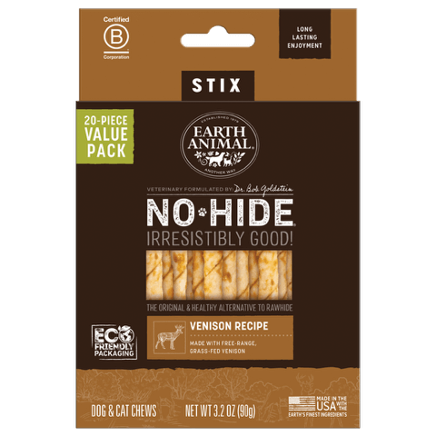 Earth Animal No Hide Stix Dog Chews - Venison -
