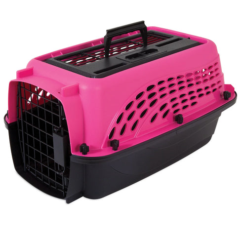 Petmate E-Z To Load Two Door Dog & Cal Kennel - 19" - Pink/Black