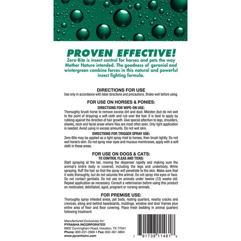 Pyranha Zero-Bite Natural Insect Spray 1gt Bottle