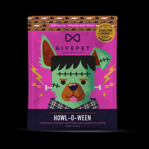 Givepet Crunchy Howl-O-Ween Dog Treats - Pumpkin, Peanut Butter, & Honey - 6oz Bag